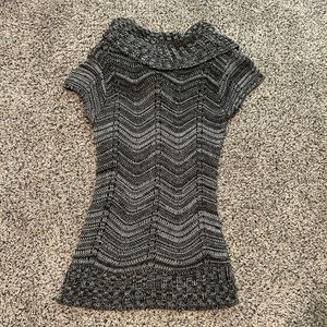 Charlotte Russe Black Gray Cowl Neck Sweater- Size XSmall!